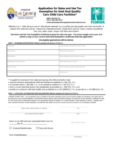 GS Sales and Use Tax Exemption Application